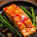 Irresistible honey-garlic salmon with broccolini.