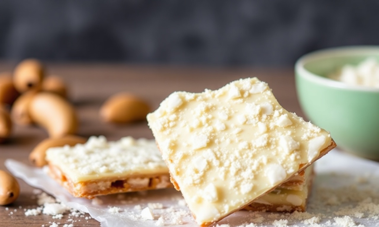 Sweet coconut cashew brittle, a delicious homemade treat.