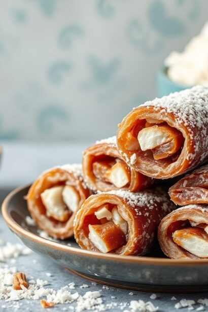 Delight chewy coconut date rolls recipe, a sweet treat.