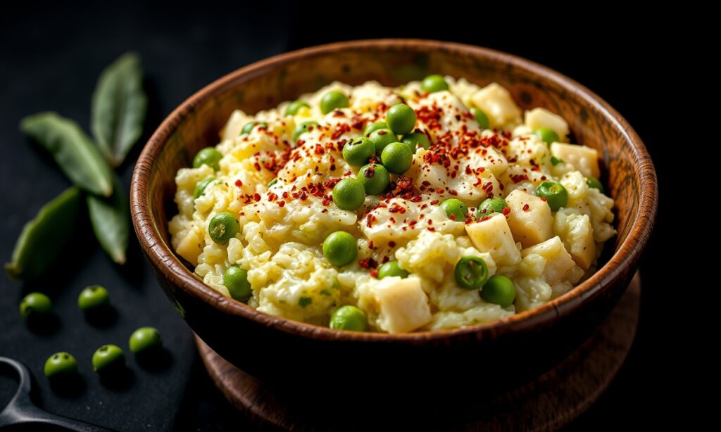 Venice's Risi Bisi: creamy pea and rice comfort unveiled.
