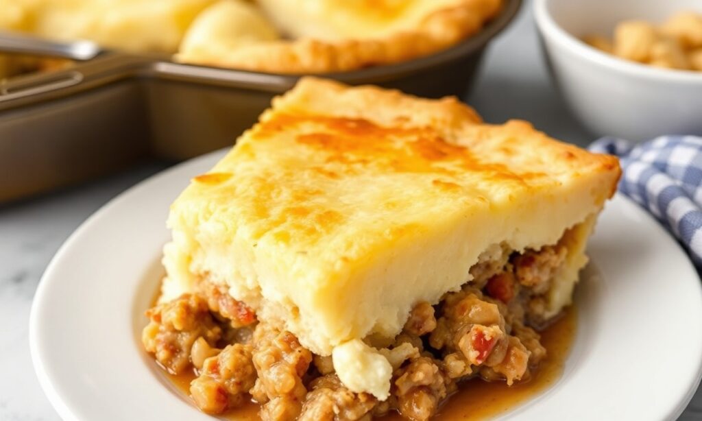 Delicious Keto shepherd's pie with cauliflower mash topping.
