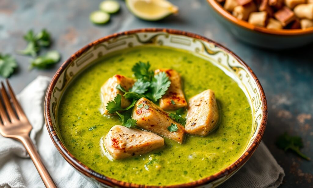 Quick 20-minute Thai Green Curry with chicken recipe.