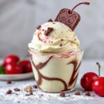 Irresistible Spumoni delight: pistachio, cherry, chocolate ice cream layers.