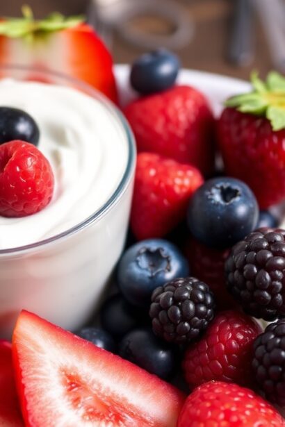 Creamy Greek yogurt fruit dip: healthy, delicious, and vibrant.