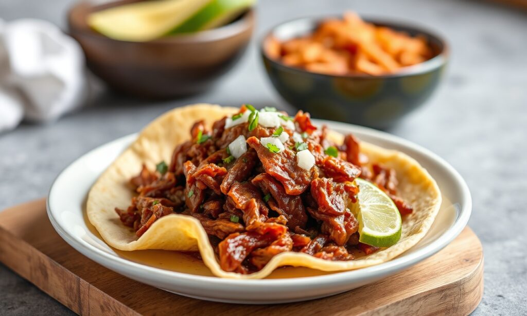 Tender flavorful Instant Pot carnitas recipe for melt-in-your-mouth pork.