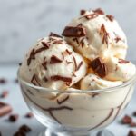 Delicious authentic stracciatella gelato, creamy and rich Italian dessert.