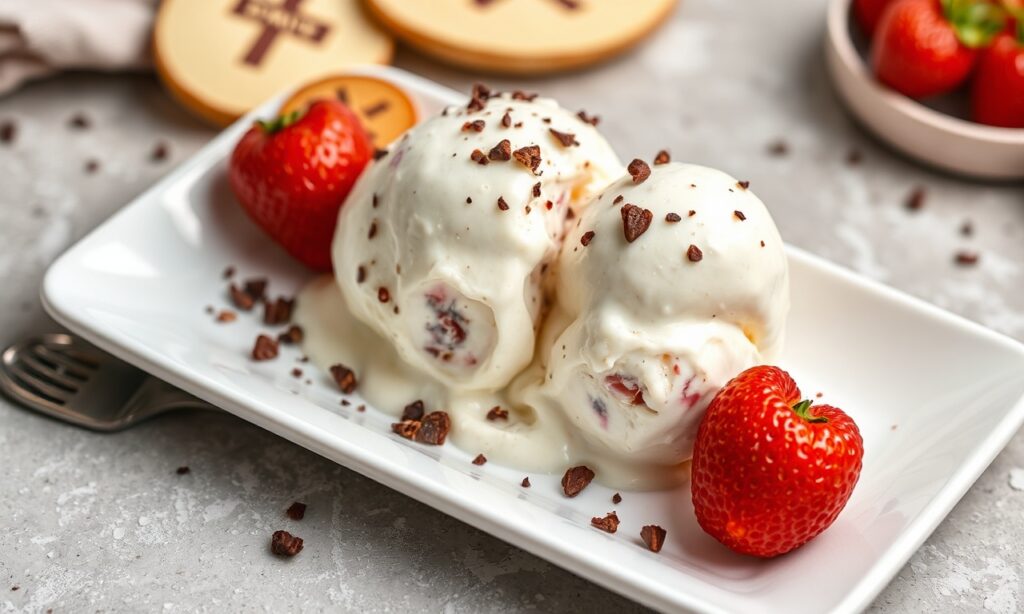 Delicious authentic stracciatella gelato, creamy and rich.