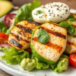 Delicious healthy grilled chicken avocado Caprese salad.