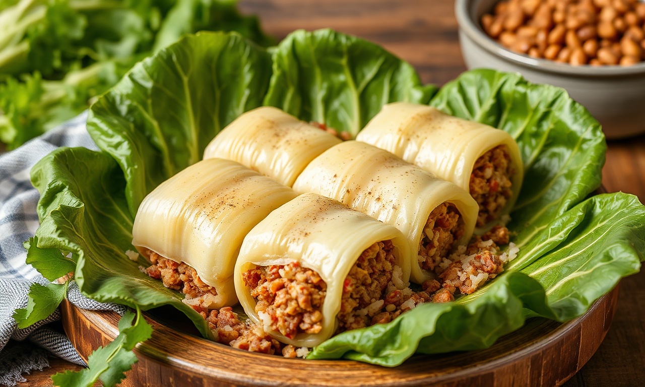 Delicious old-fashioned stuffed cabbage rolls with ground beef recipe.