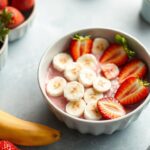 Satisfying quick strawberry banana power bowl for a healthy meal.