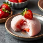 Delicious strawberry mochi: sweet tradition, fruity delight.