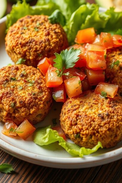 Crunchy falafel with vibrant cucumber-tomato relish delight.