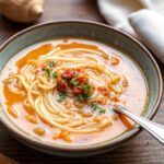 Savory French onion ramen: comforting soup with a unique twist.