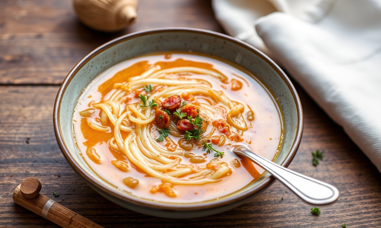 Savory French onion ramen: comforting soup with a unique twist.