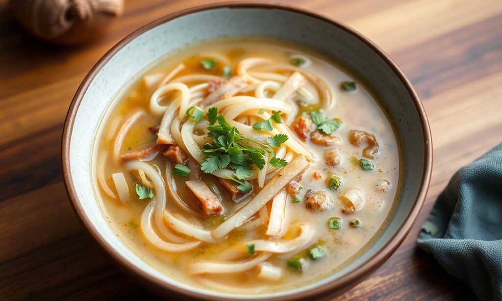 Savory French onion ramen: a unique, comforting, borderless culinary creation.