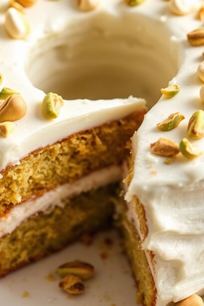 Delicious moist pistachio Watergate cake recipe for baking.