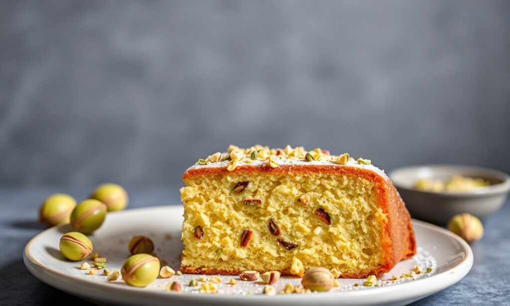 Delicious moist pistachio cake recipe, a simple joy.