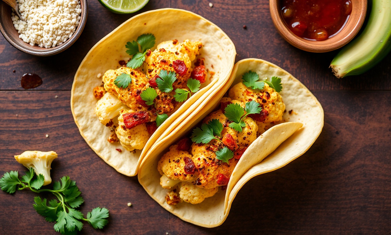 Perfect spicy roasted cauliflower tacos, delicious and easy.