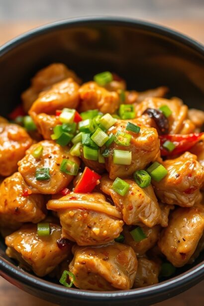 Quick easy moo shu chicken, fast 15-minute recipe.
