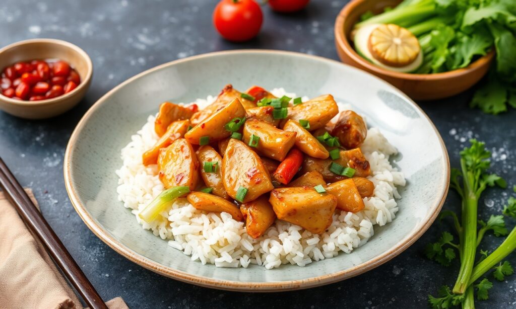 Quick Easy Moo Shu Chicken recipe: fast, flavorful 15-minute dinner solution.