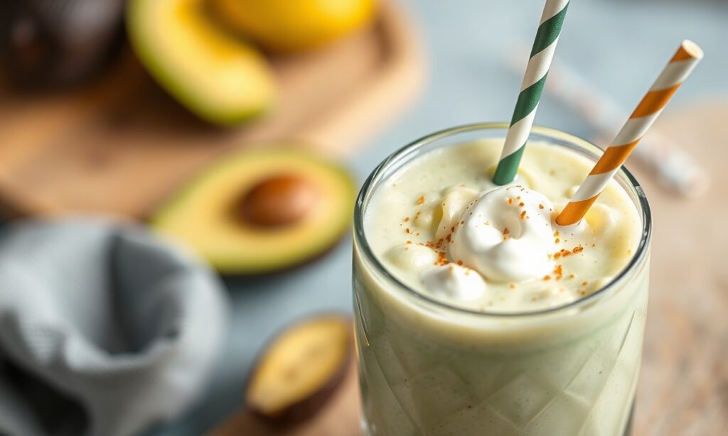 Silky avocado condensed milk shake recipe, smooth and creamy.
