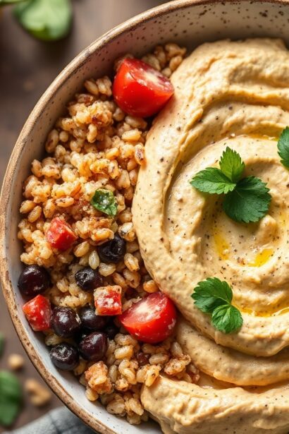 Perfect healthy Mediterranean quinoa bowls with hummus recipe.