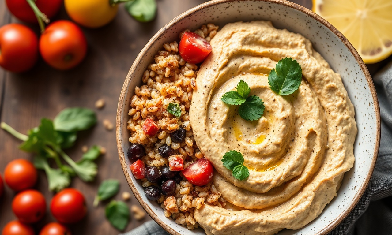 Perfect healthy Mediterranean quinoa bowls with hummus recipe.