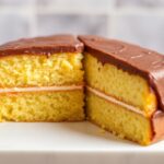 Irresistible yellow cake with decadent chocolate fudge frosting.