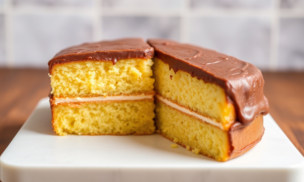 Irresistible yellow cake with decadent chocolate fudge frosting.
