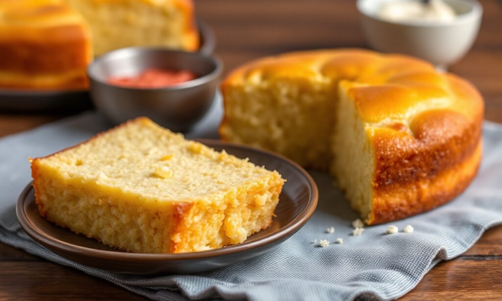 Sweet Salvadoran quesadilla pound cake, a delightful cheesy bite.