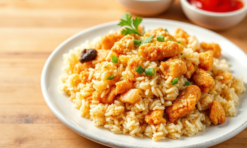 Homemade chicken fried rice, a delicious and easy alternative to takeout.