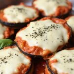 Perfect low-carb baked eggplant parmesan dish.