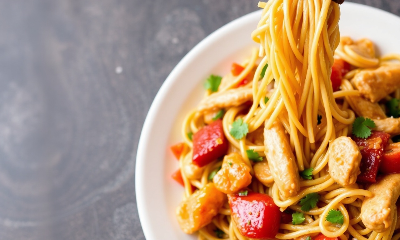 Quick easy chicken lo mein recipe, delicious and simple.