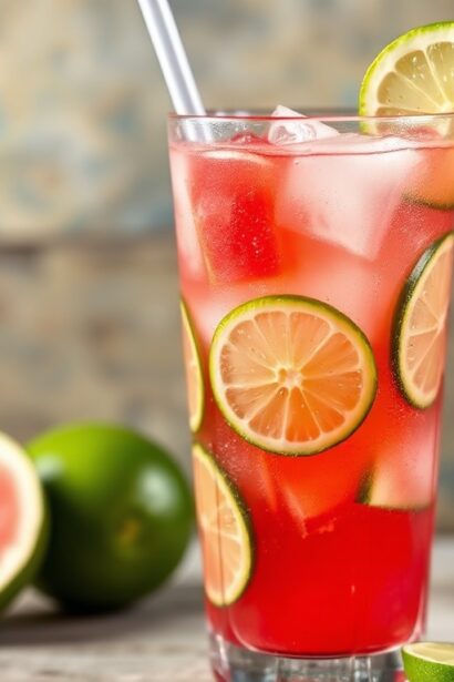 Refreshing agua: Watermelon, cucumber, lime bliss.