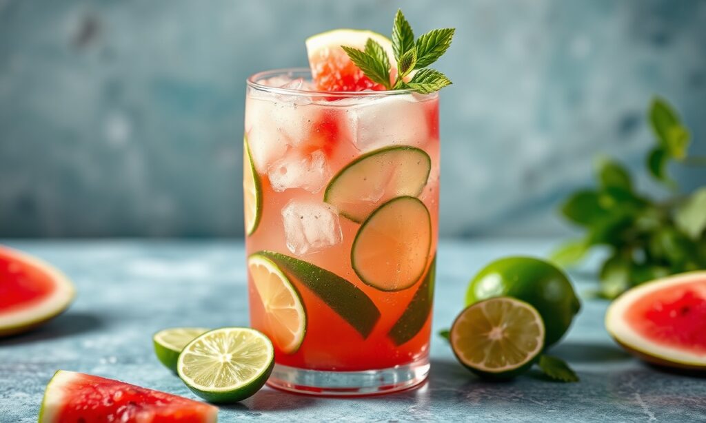 Refreshing agua: Watermelon, cucumber lime bliss.