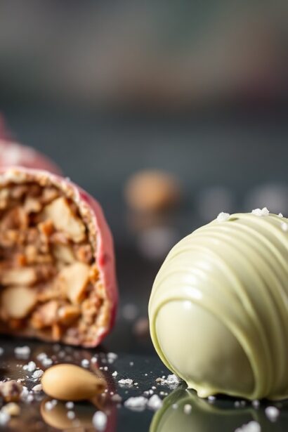 Indulgent pistachio and rose water truffles, a luxurious sweet treat.