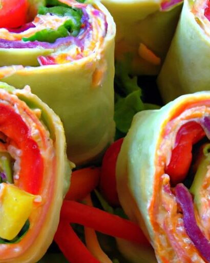 Colorful Rainbow Veggie & Cream Cheese Pinwheels Recipe