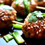 Savory Quick Asian BBQ Chicken Meatballs with Sesame Glaze