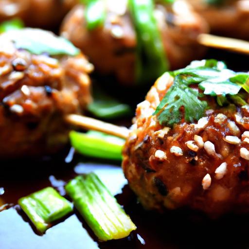 Savory Quick Asian BBQ Chicken Meatballs with Sesame Glaze