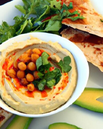 Silky Avocado Hummus Meets Crispy Toasted Pita Delight