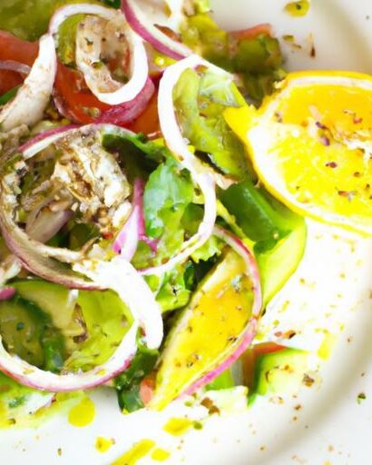 Refreshing Classic Greek Salad with Zesty Lemon Herb Vinaigrette
