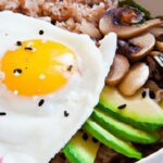 Wholesome Mixed Rice Bowl: Veggies & Perfect Fried Egg Delight