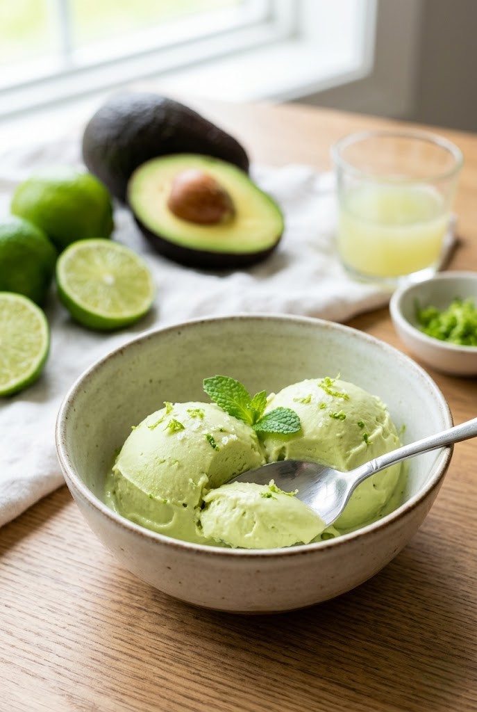 Creamy No-Churn Avocado Lime Ice Cream: Refreshing Twist