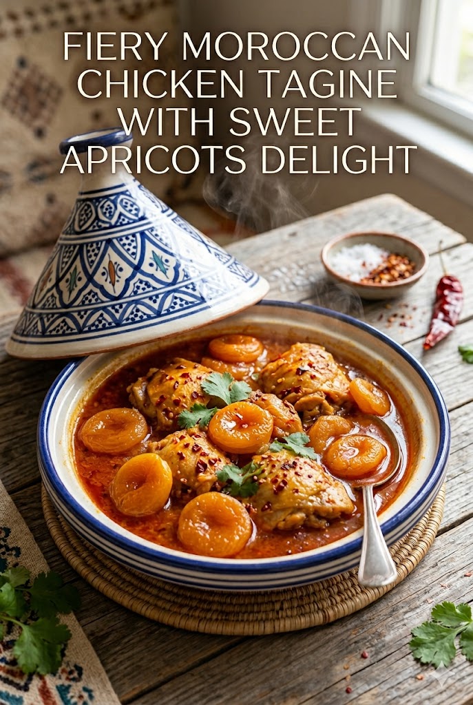 Fiery Moroccan Chicken Tagine with Sweet Apricots Delight