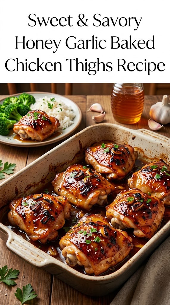 Sweet & Savory Honey Garlic Baked Chicken Thighs Recipe