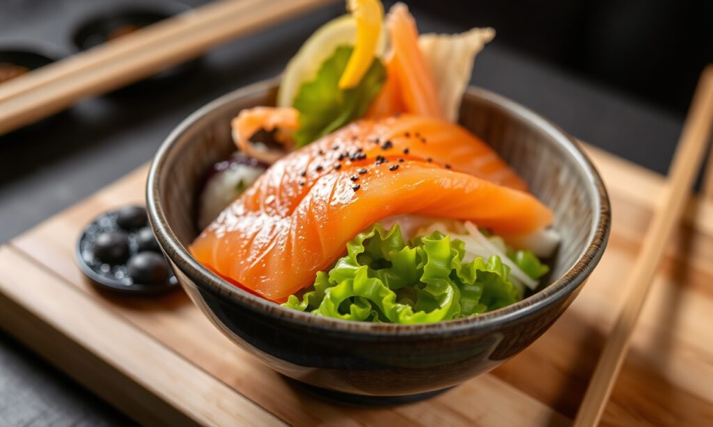 Deconstructed sushi bowl with fresh salmon, best flavor twist.