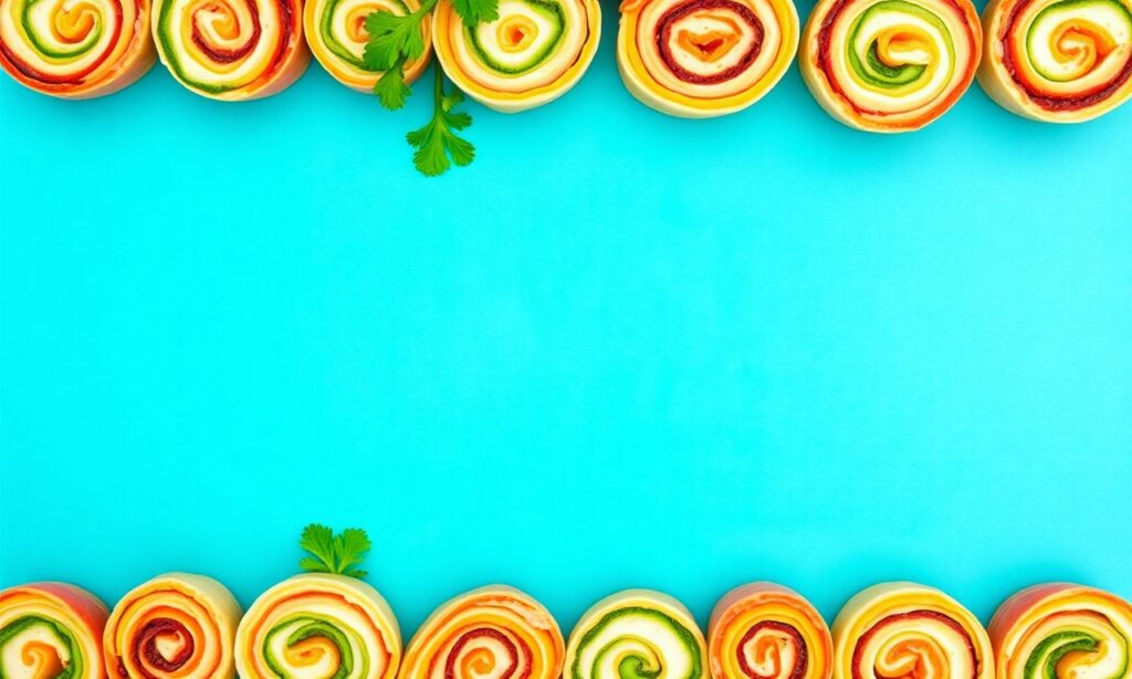 Colorful rainbow veggie cream cheese pinwheels: fun, nourishing recipe.