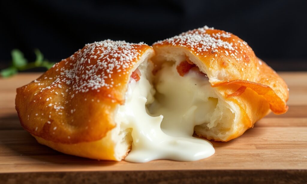 Fluffy fried dough with prosciutto and stracchino bliss.