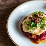 Delicious Beet Wellington with mushroom duxelle, a veggie masterpiece.