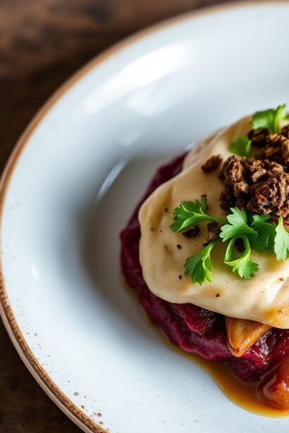 Delicious Beet Wellington with mushroom duxelle, a veggie masterpiece.